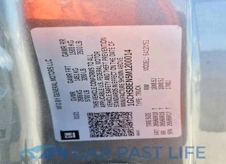 1GCHSBEN5M1200014# 12