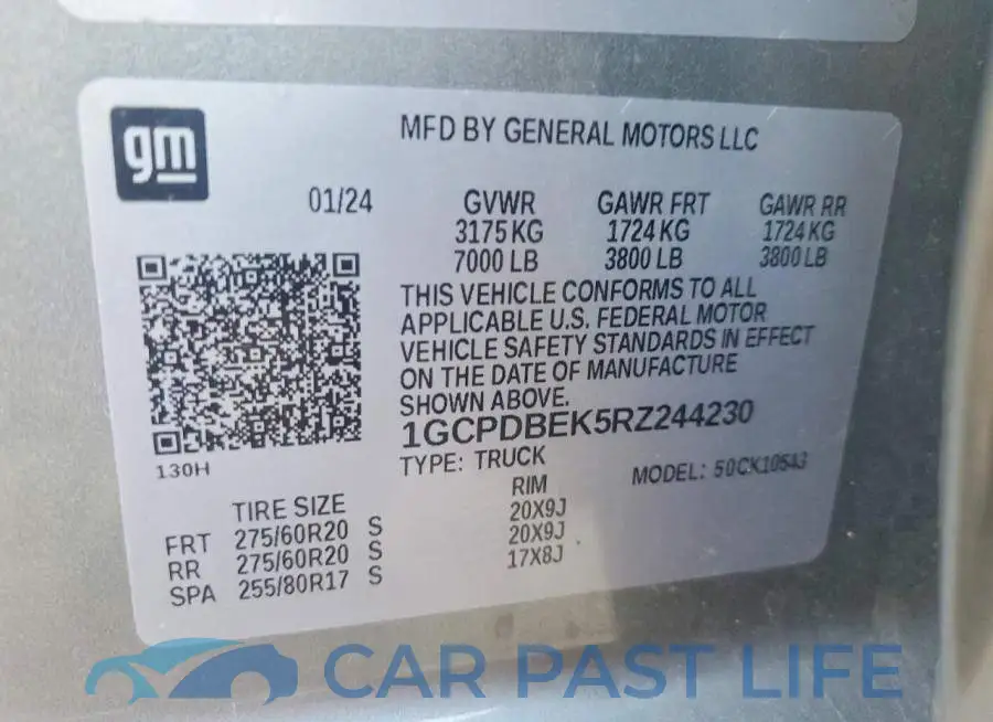 1GCPDBEK5RZ244230# 12
