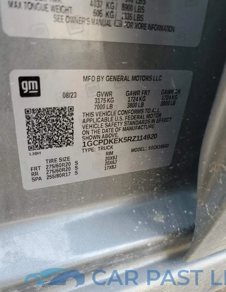 1GCPDKEK5RZ114920# 12