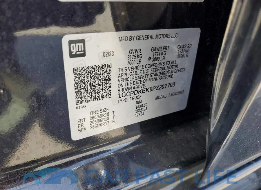 1GCPDKEK6PZ207703# 12