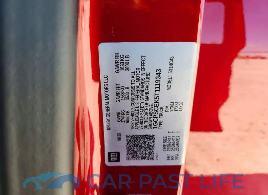 1GCPSCEK5T1119343# 12