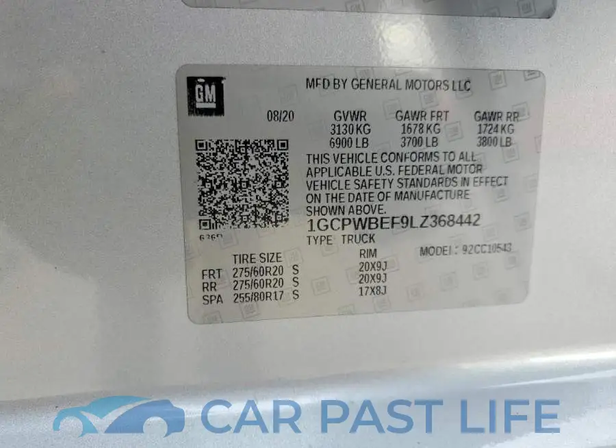 1GCPWBEF9LZ368442# 12