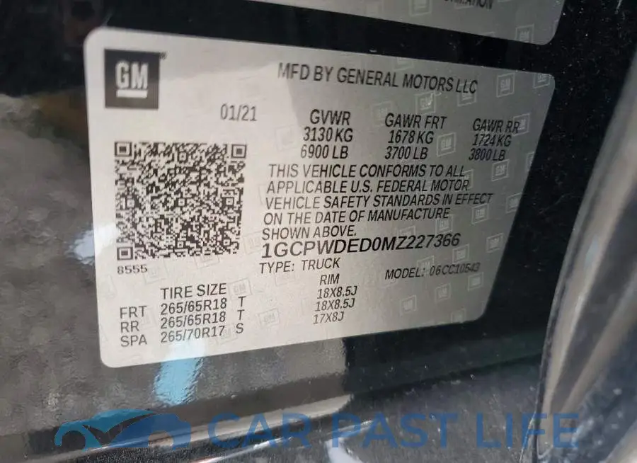 1GCPWDED0MZ227366# 12