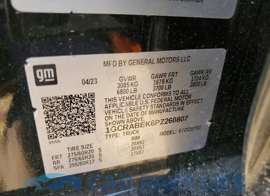 1GCRABEK6PZ260807# 12