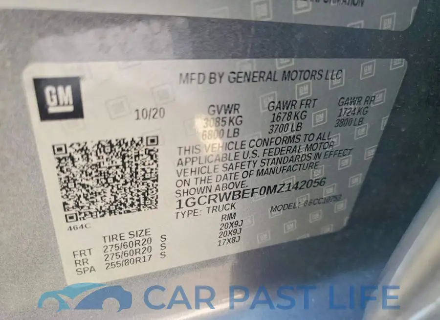 1GCRWBEF0MZ142056# 12