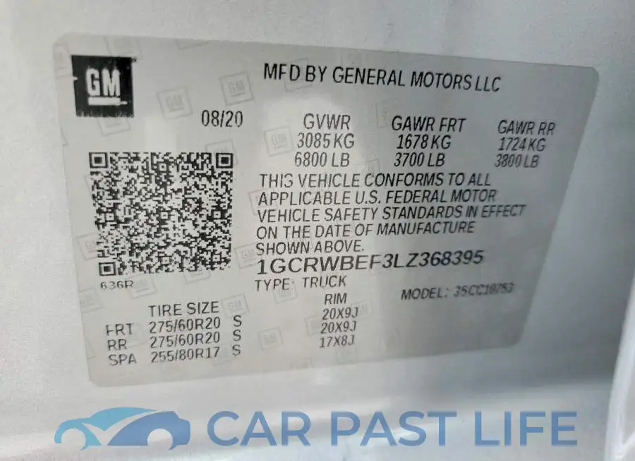 1GCRWBEF3LZ368395# 13