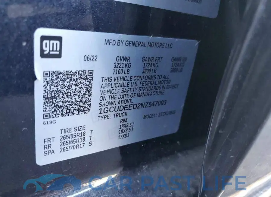 1GCUDEED2NZ547093# 12