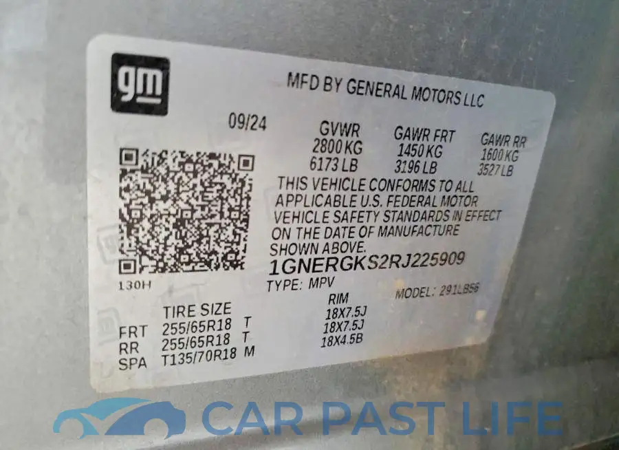 1GNERGKS2RJ225909# 13
