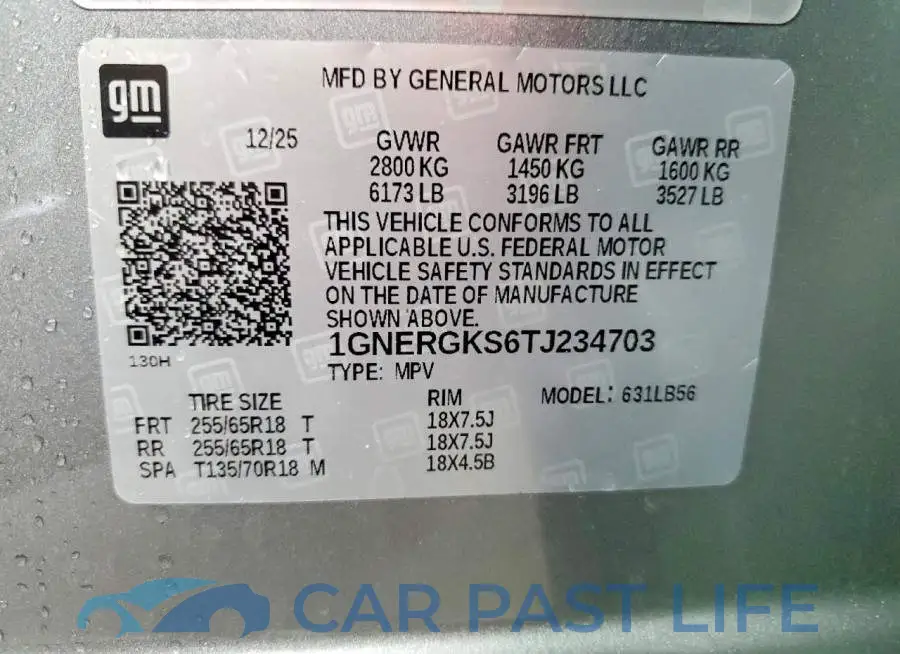 1GNERGKS6TJ234703# 13