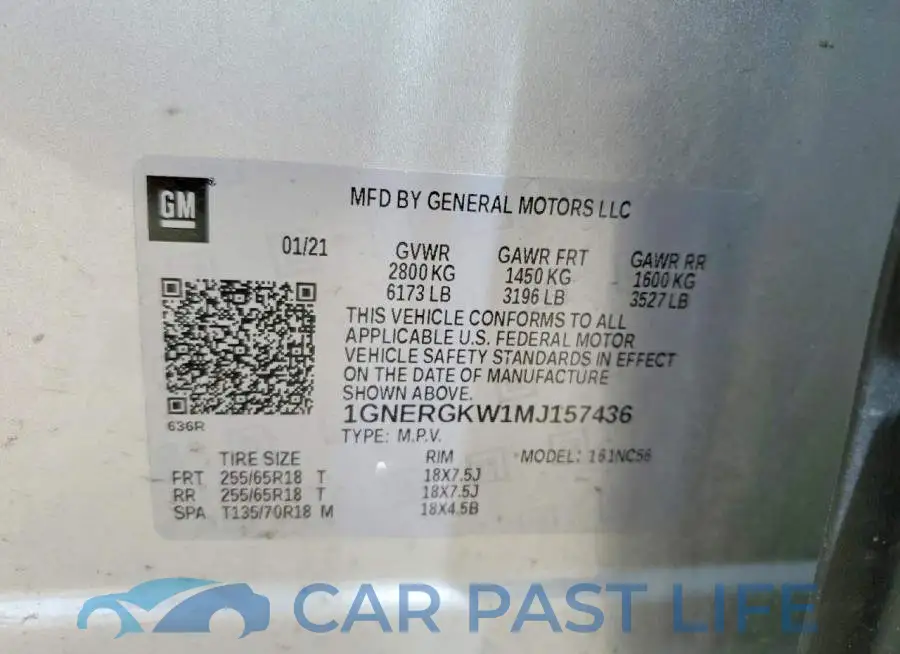 1GNERGKW1MJ157436# 13