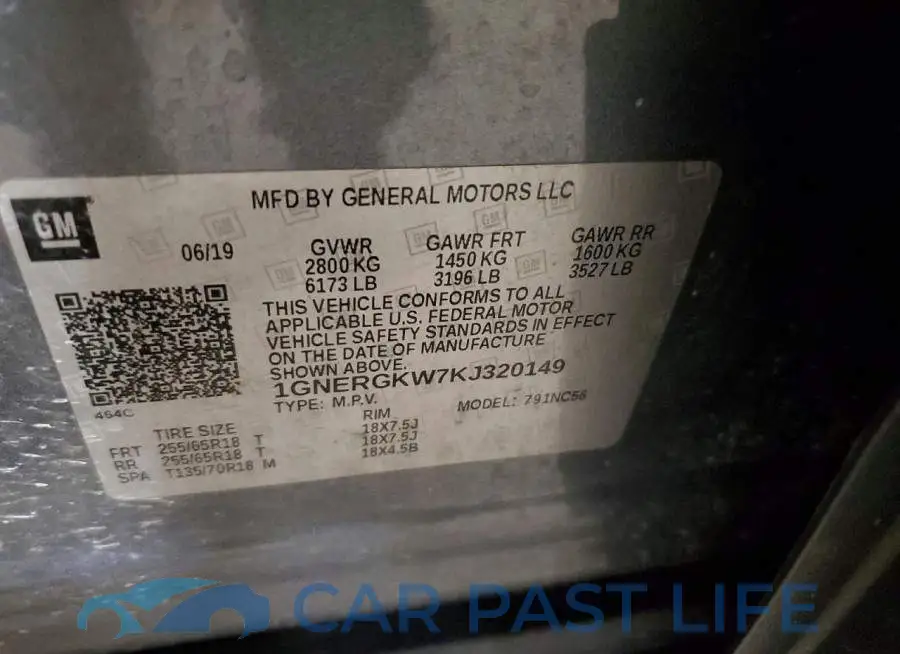 1GNERGKW7KJ320149# 13