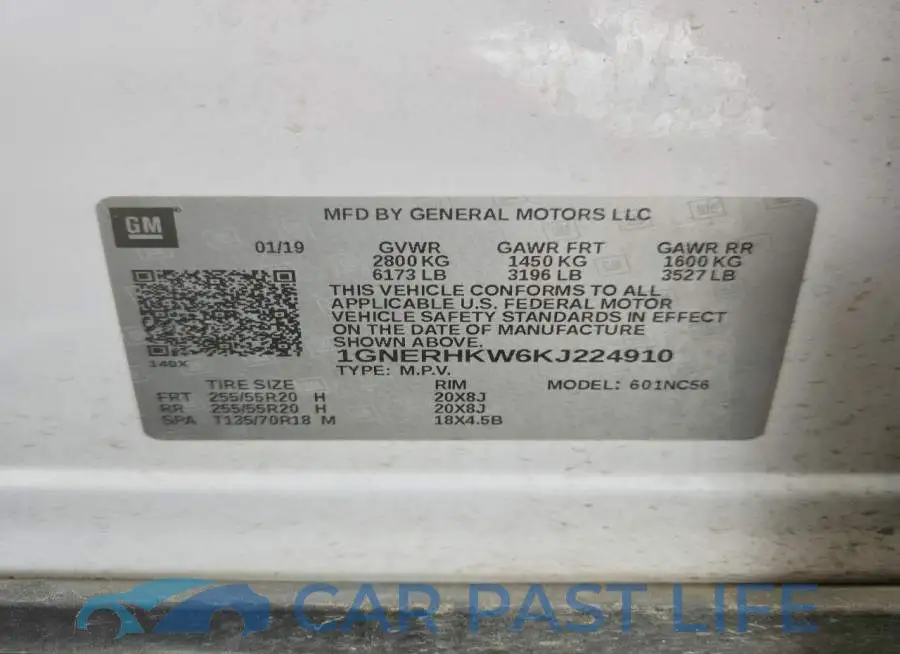 1GNERHKW6KJ224910# 13