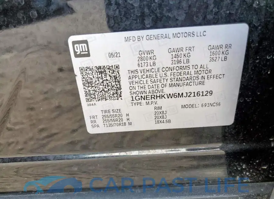 1GNERHKW6MJ216129# 13