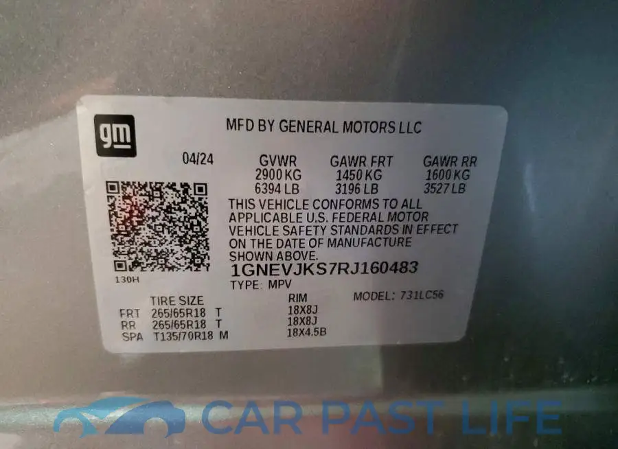 1GNEVJKS7RJ160483# 13