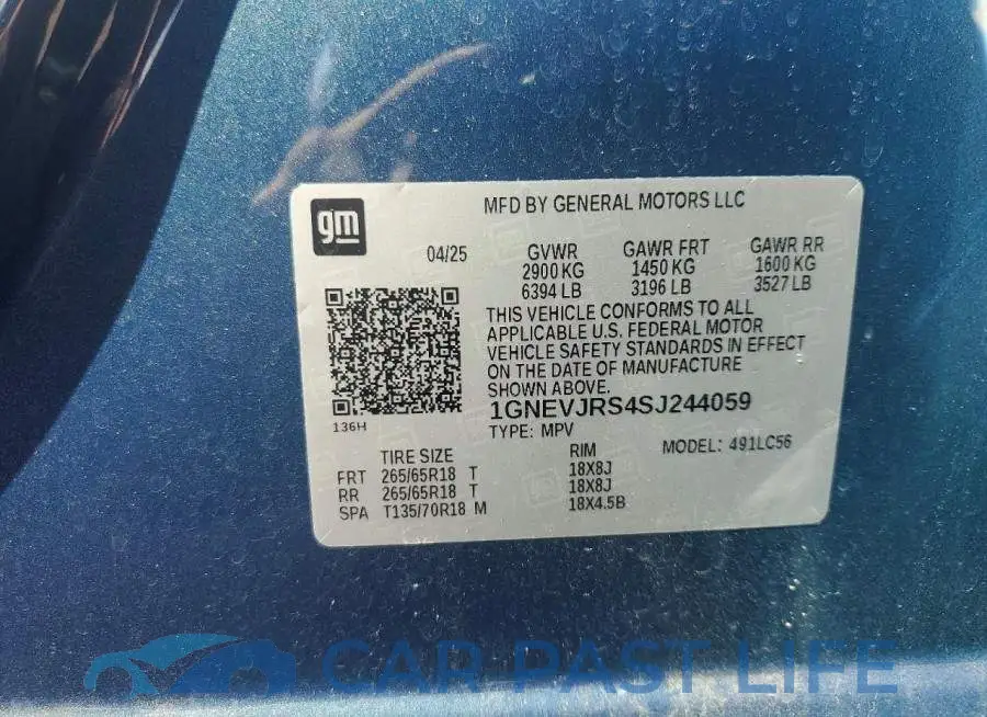 1GNEVJRS4SJ244059# 13