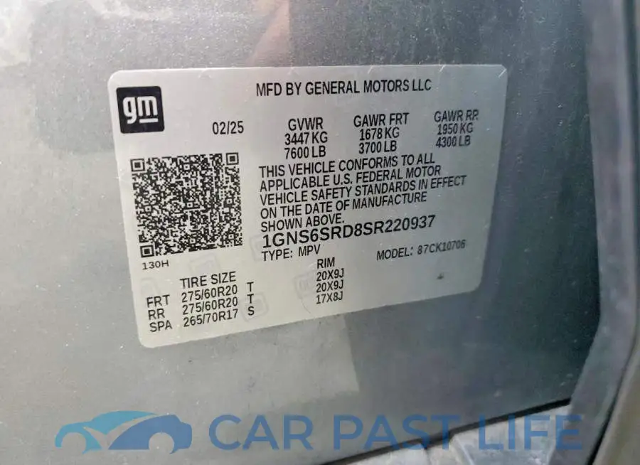 1GNS6SRD8SR220937# 13
