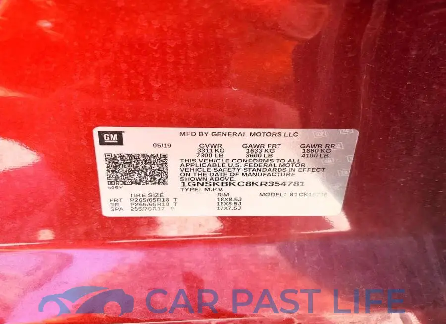 1GNSKBKC8KR354781# 13
