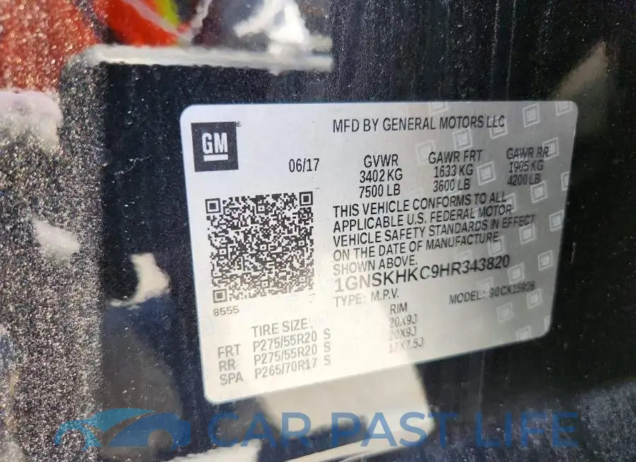 1GNSKHKC9HR343820# 13
