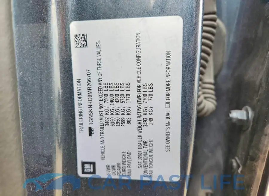 1GNSKNKD9MR266707# 13