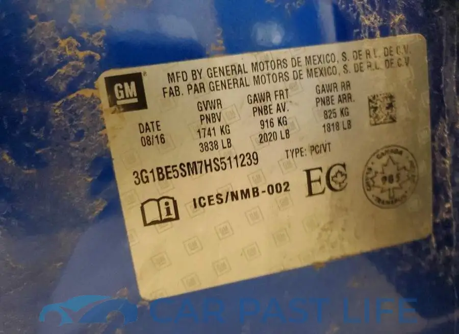3G1BE5SM7HS511239# 13