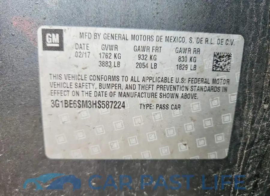 3G1BE6SM3HS587224# 12