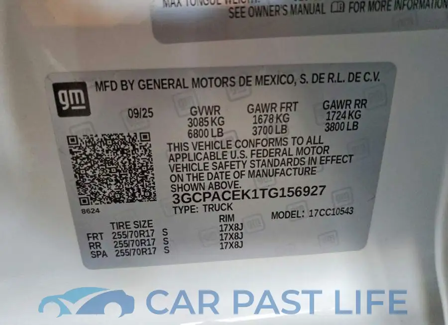 3GCPACEK1TG156927# 12
