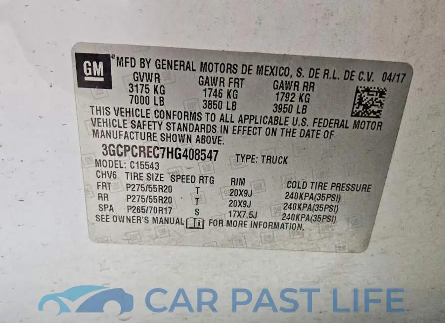 3GCPCREC7HG408547# 12