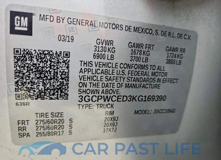 3GCPWCED3KG169390# 13