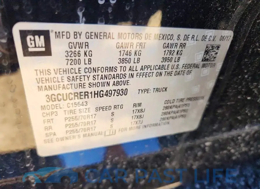 3GCUCRER1HG497930# 12