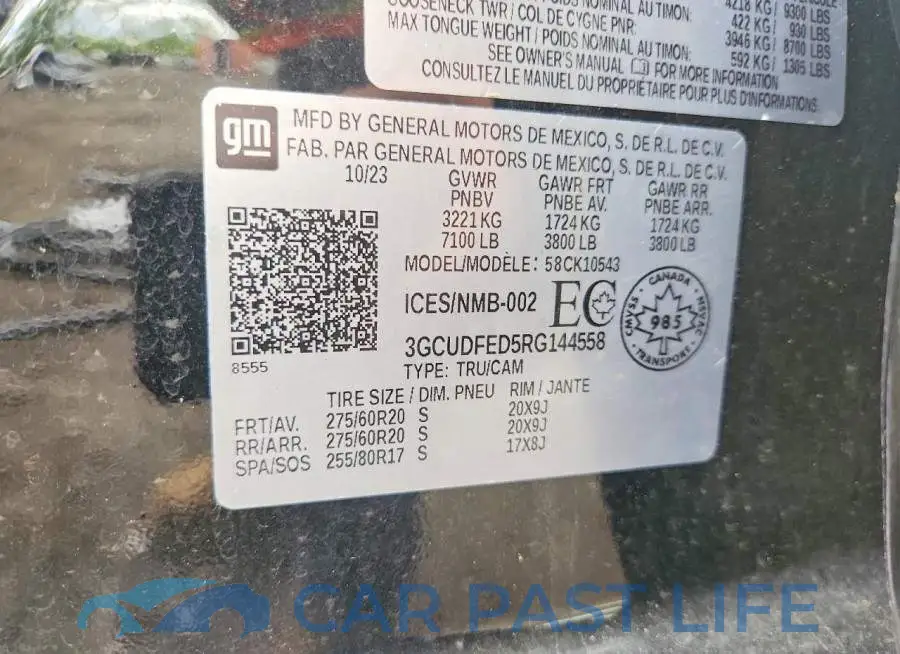 3GCUDFED5RG144558# 13