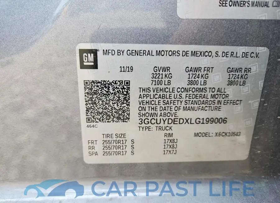 3GCUYDEDXLG199006# 13