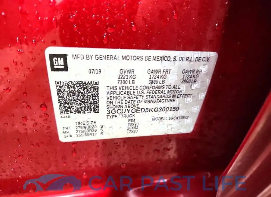 3GCUYGED5KG300159# 12