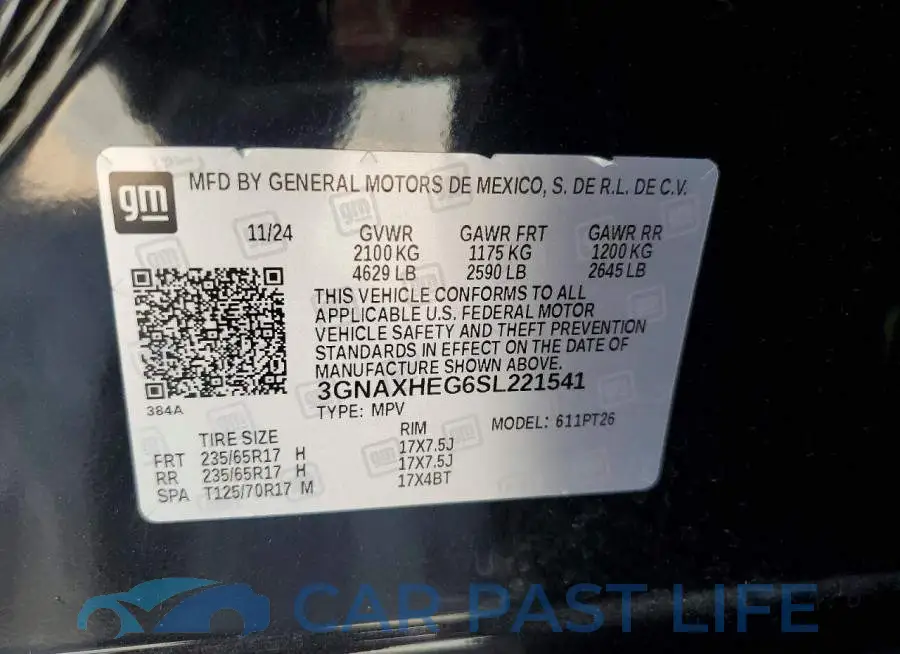 3GNAXHEG6SL221541# 14