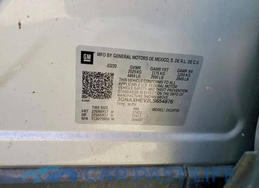 3GNAXHEV2LS654876# 13