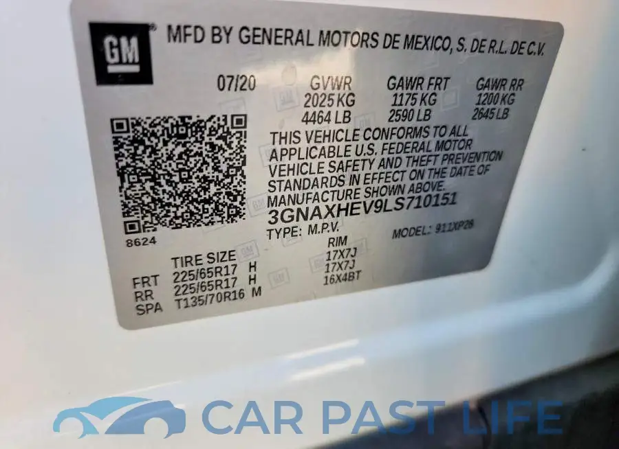 3GNAXHEV9LS710151# 12