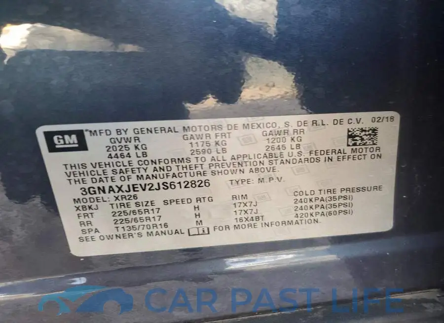 3GNAXJEV2JS612826# 13