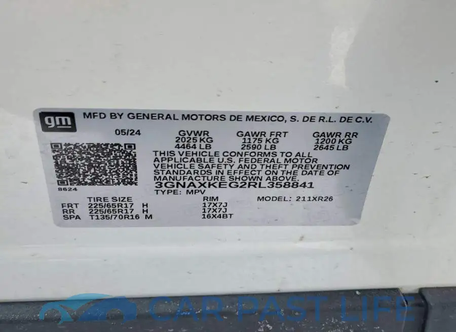 3GNAXKEG2RL358841# 13