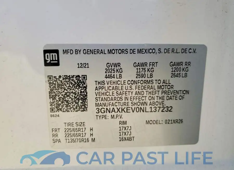 3GNAXKEV0NL137232# 13