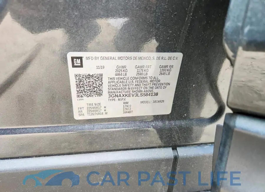 3GNAXKEV3LS584138# 13