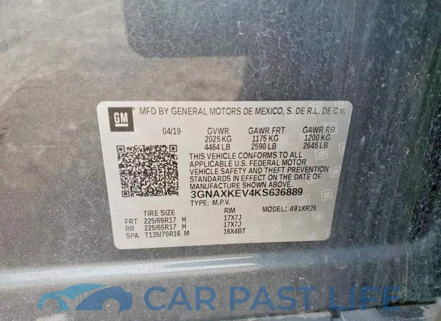 3GNAXKEV4KS636889# 12