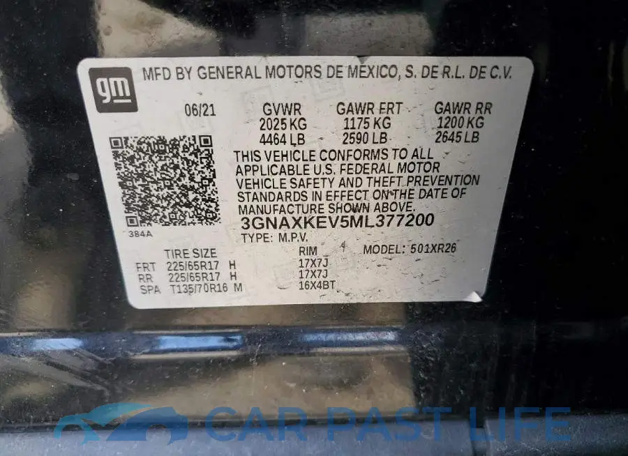 3GNAXKEV5ML377200# 14