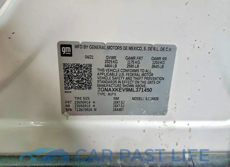 3GNAXKEV9ML371450# 13