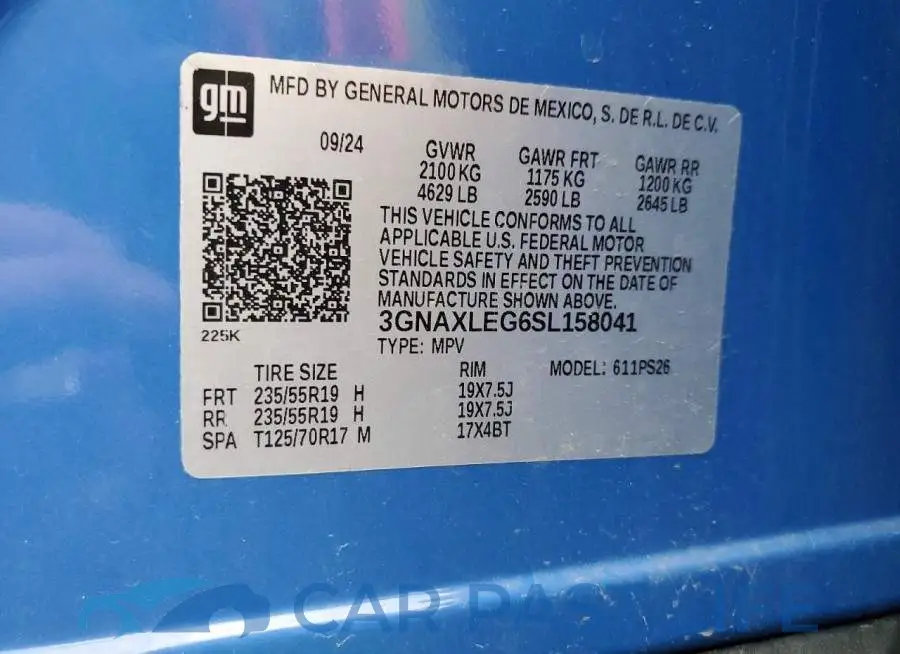 3GNAXLEG6SL158041# 13