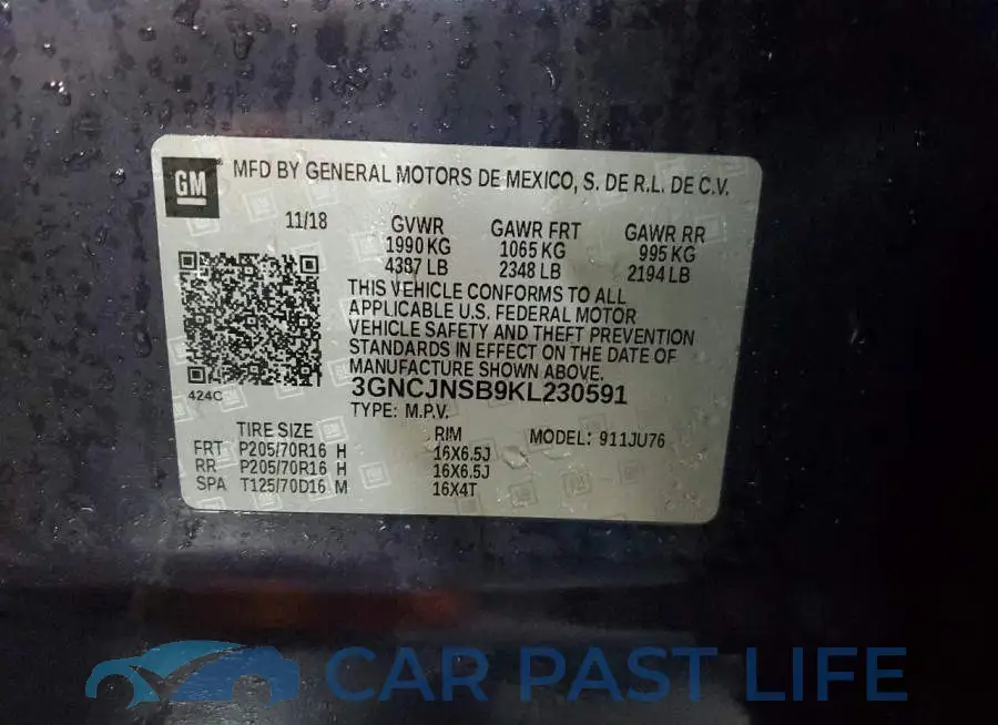 3GNCJNSB9KL230591# 12