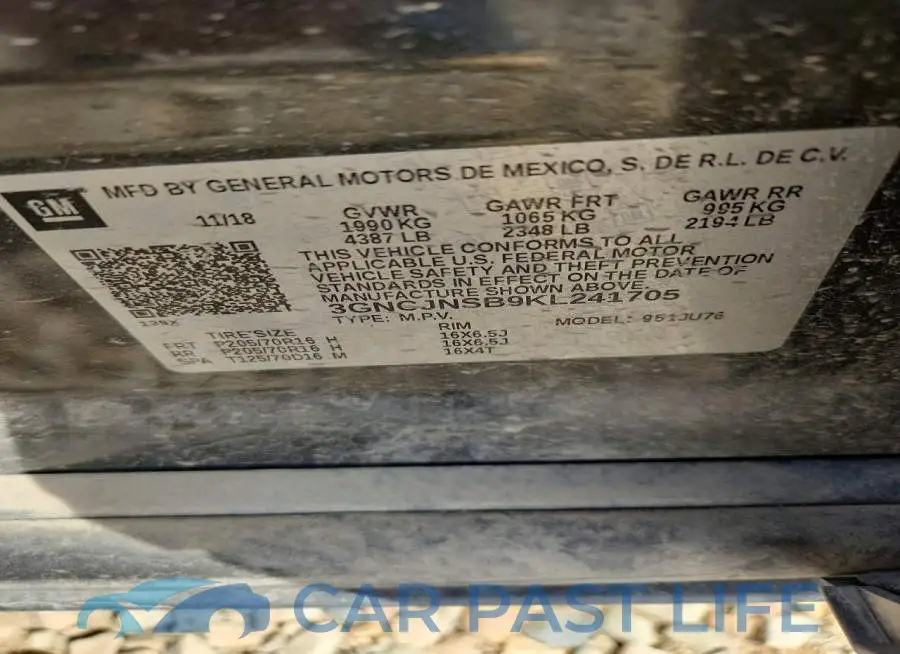 3GNCJNSB9KL241705# 12