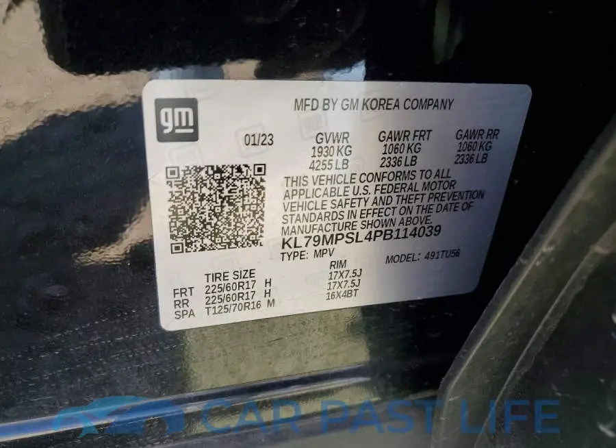 KL79MPSL4PB114039# 12
