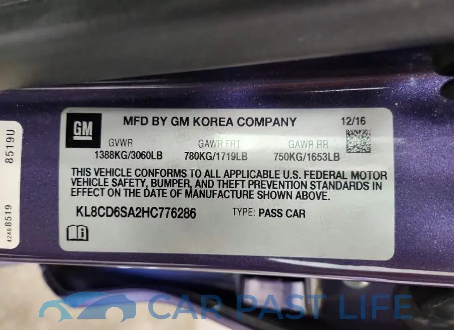 KL8CD6SA2HC776286# 12