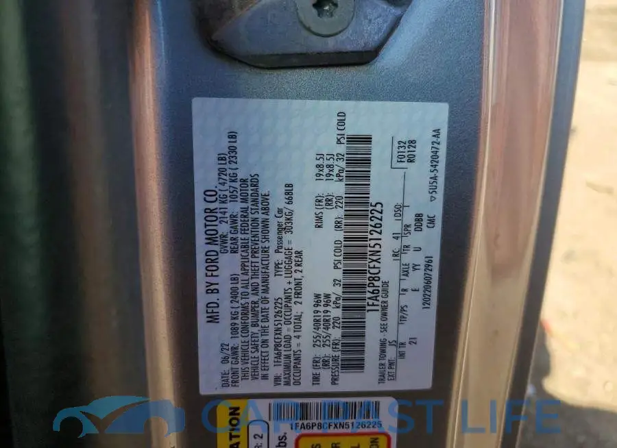 1FA6P8CFXN5126225# 12