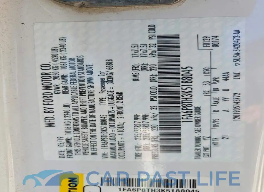 1FA6P8TH3K5188045# 12
