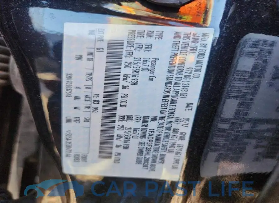 1FADP3F28HL280287# 12